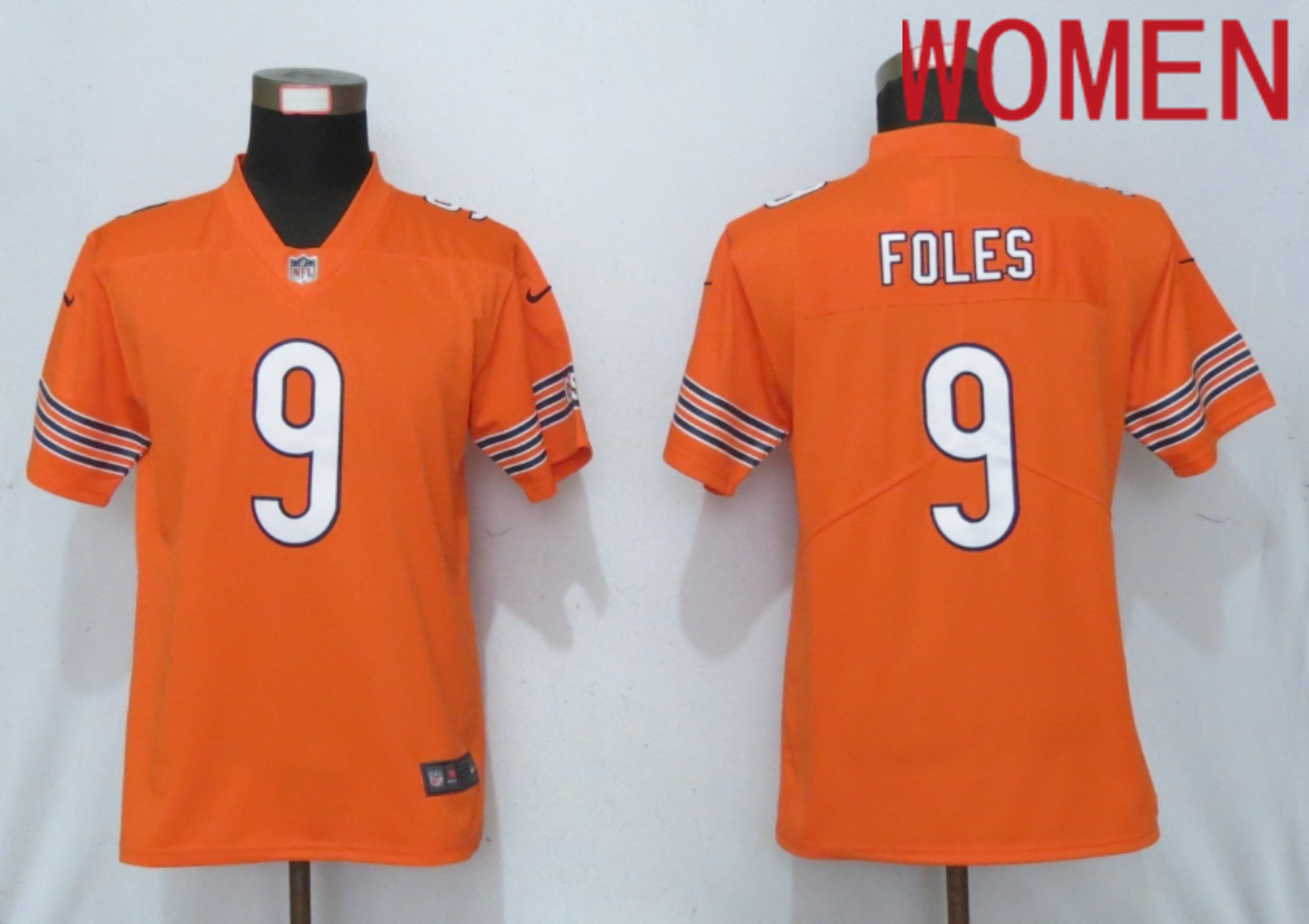 Women Chicago Bears #9 Foles Nike Orange Alternate Vapor Elite Playe NFL Jersey->oakland raiders->NFL Jersey